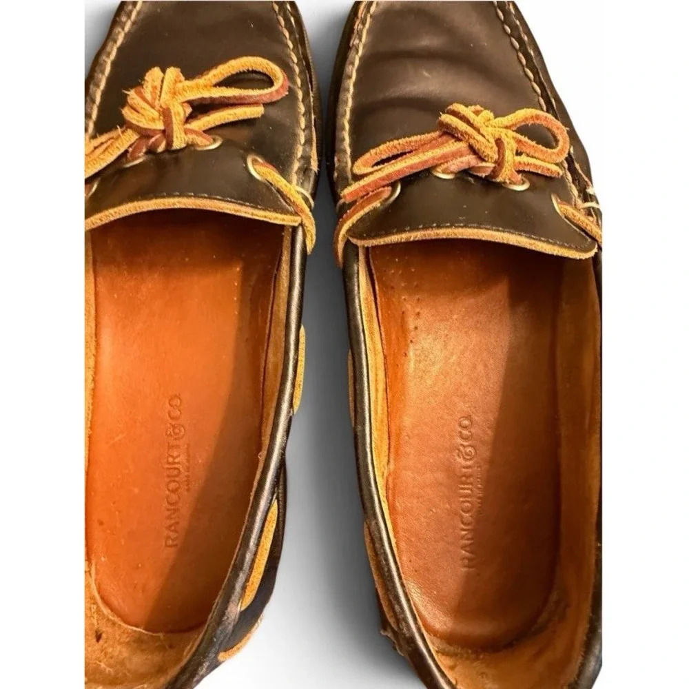 Rancourt Co Gilman Camp Moc 10.5 EE Black Leather Shoes Boat Made In USA Maine